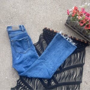 Buckle Black Cropped Flare Jeans Size 24
